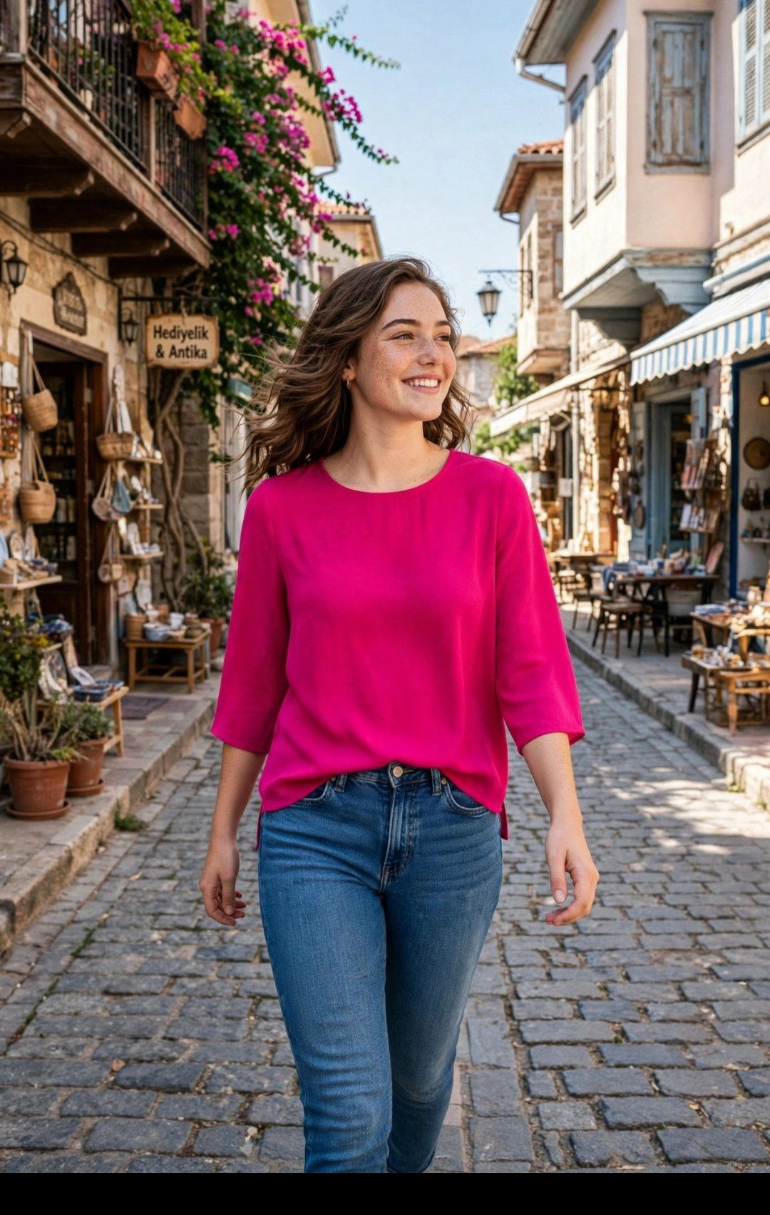 Pembe renkli şık bluz ilan görseli