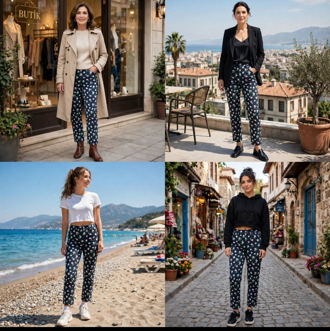 Amerikadan alınan çiçekli pantalon ilan görseli