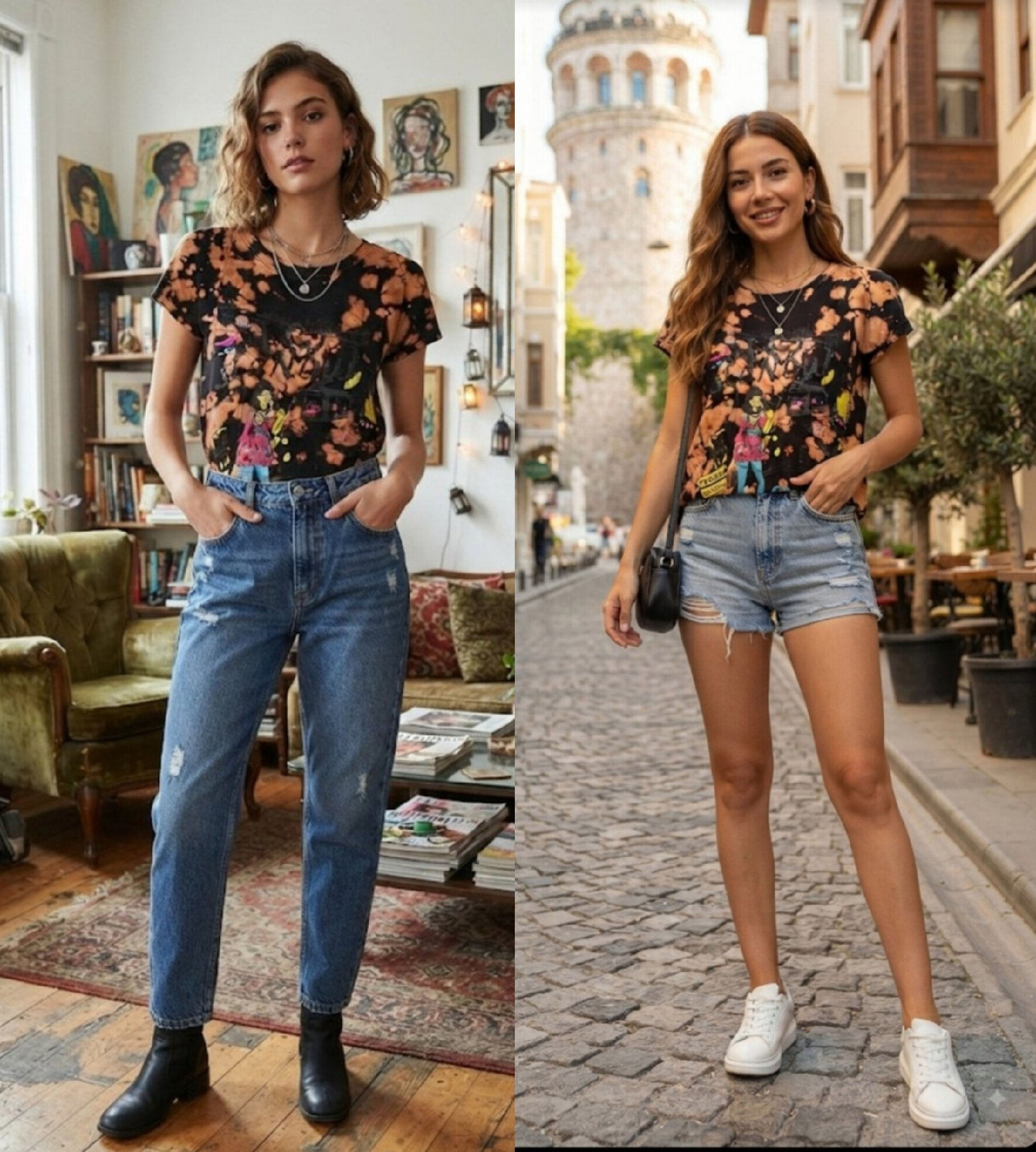 Batik desenli kaliteli tshirt ilan görseli