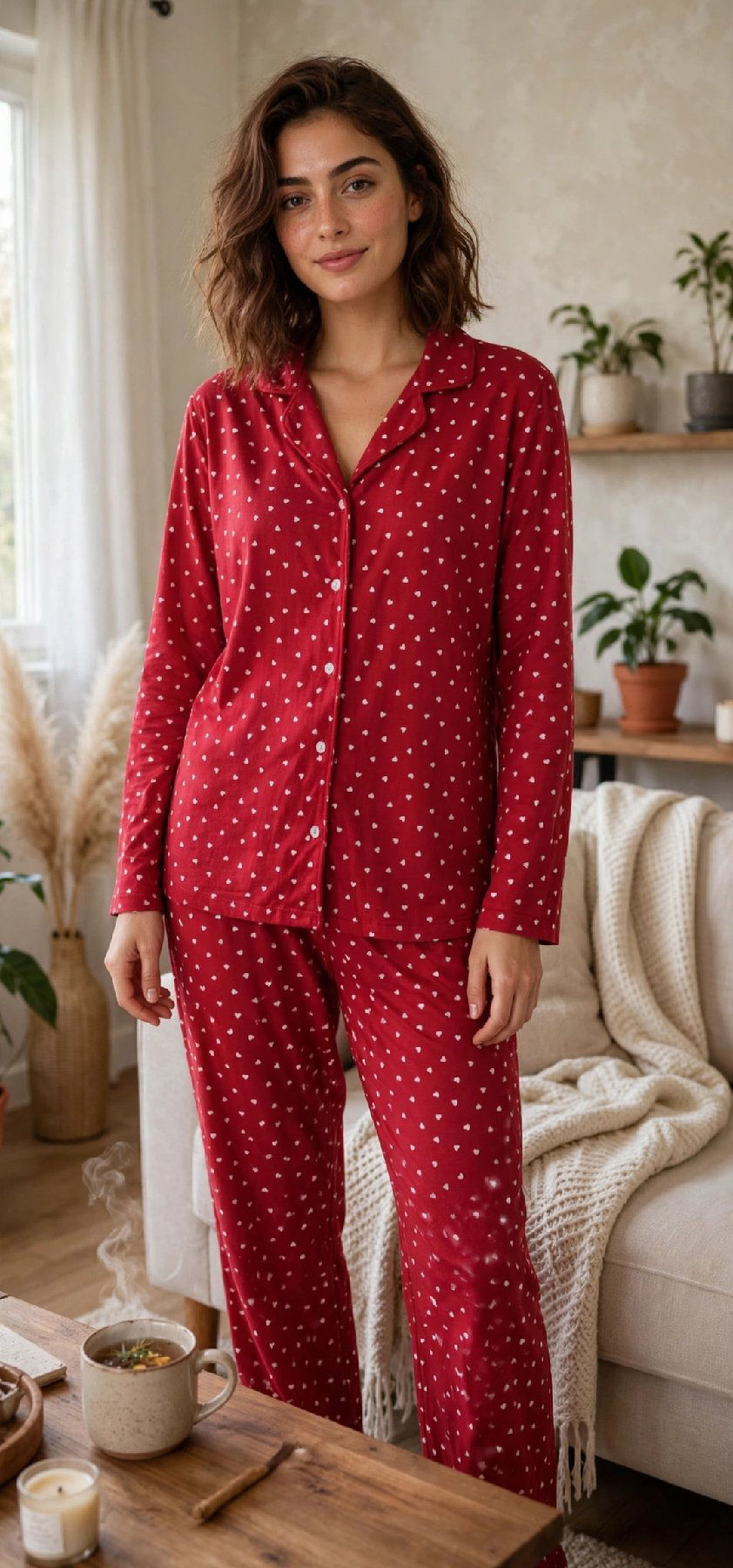 4 xl. marka ışılay  minik kalpli pijama takımı ilan görseli