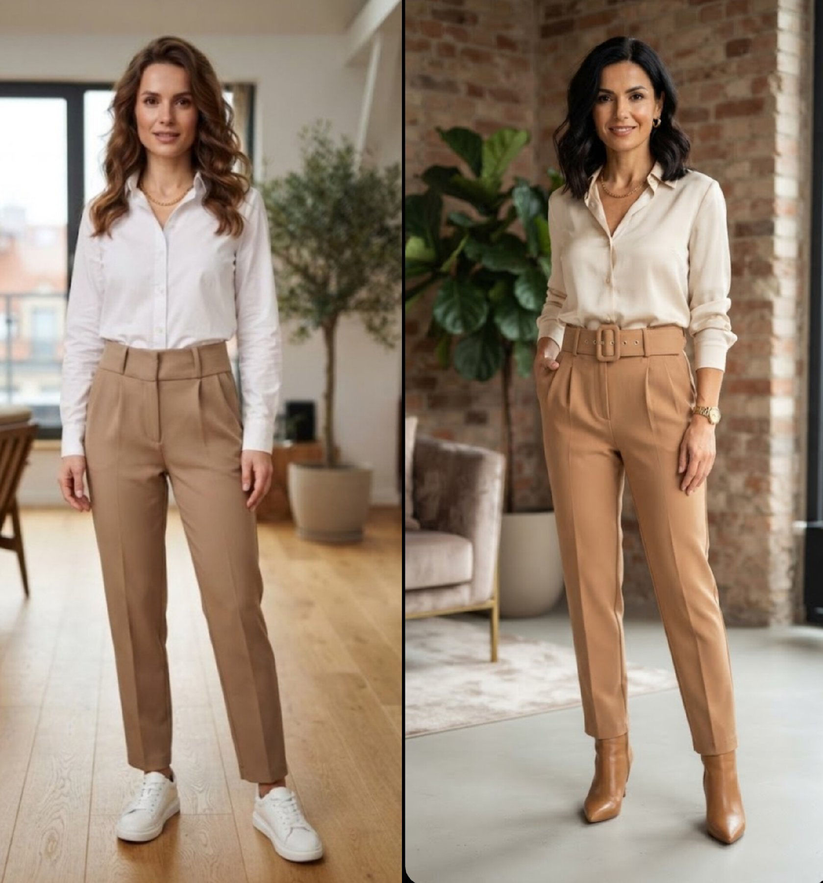 Vizyon sütlü kahve  pileli pantalon