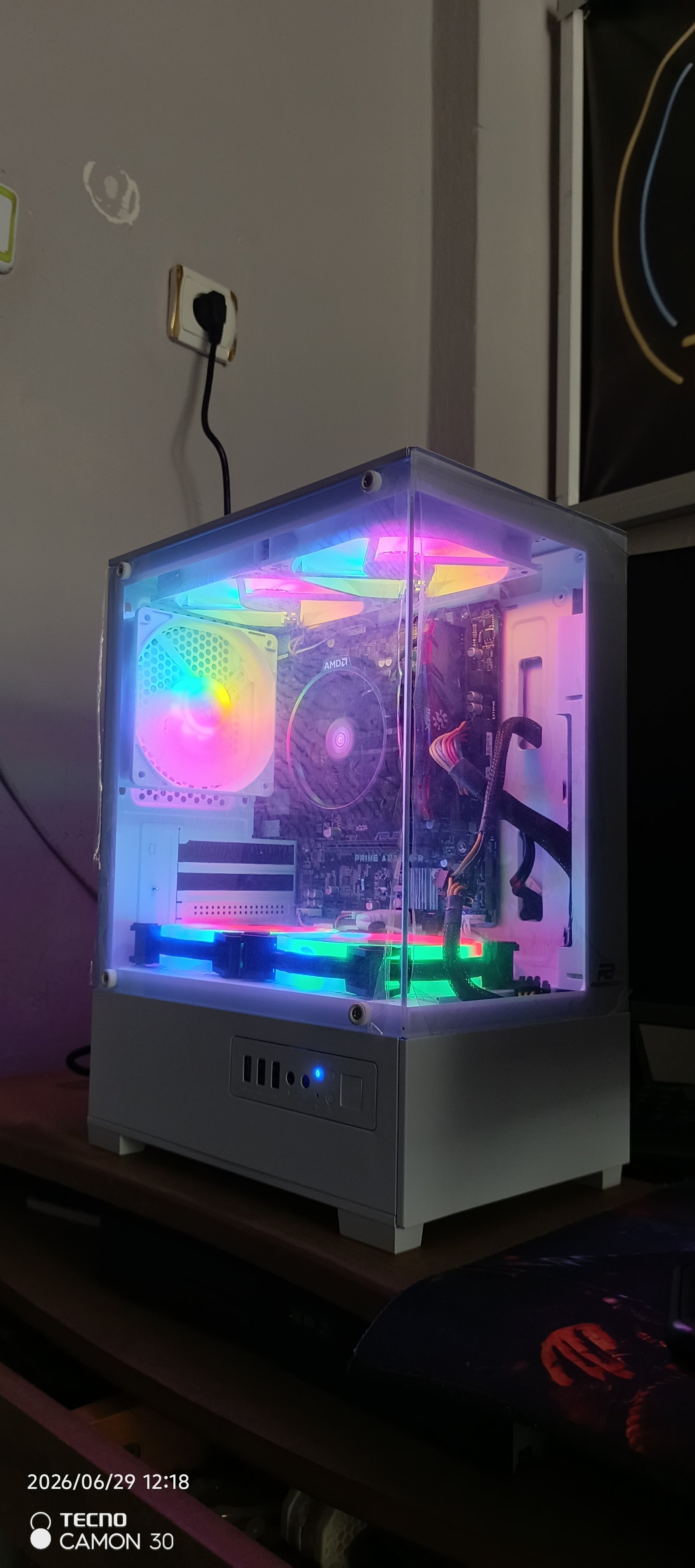Powerboost full rgb boş bilgisayar akvaryum kasası +750w power supply