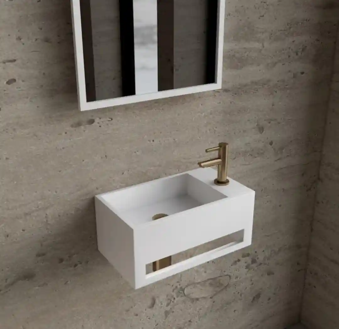 şık tasarımlı beyaz lavabo satılık