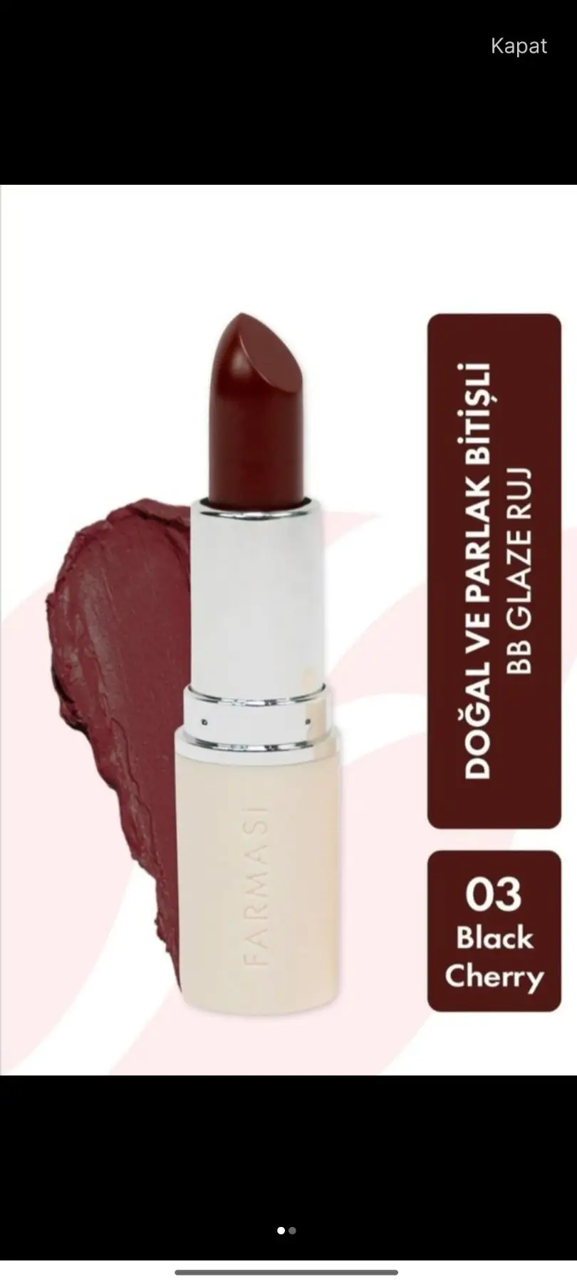 Doğal bitişli black cherry dudak ruju03