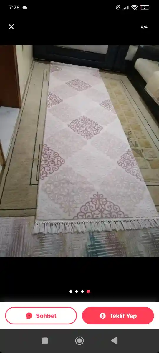 2 âdet yolluk en 1 m boy 3.35 cm püsküllü  tane fiyat 1500