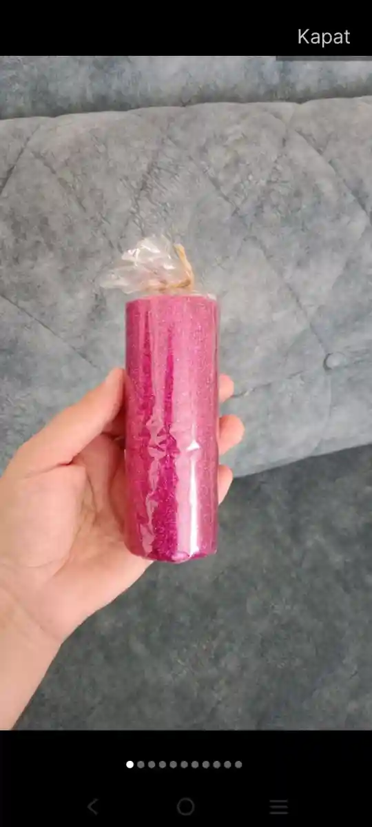 Pembe parlak dekoratif mum