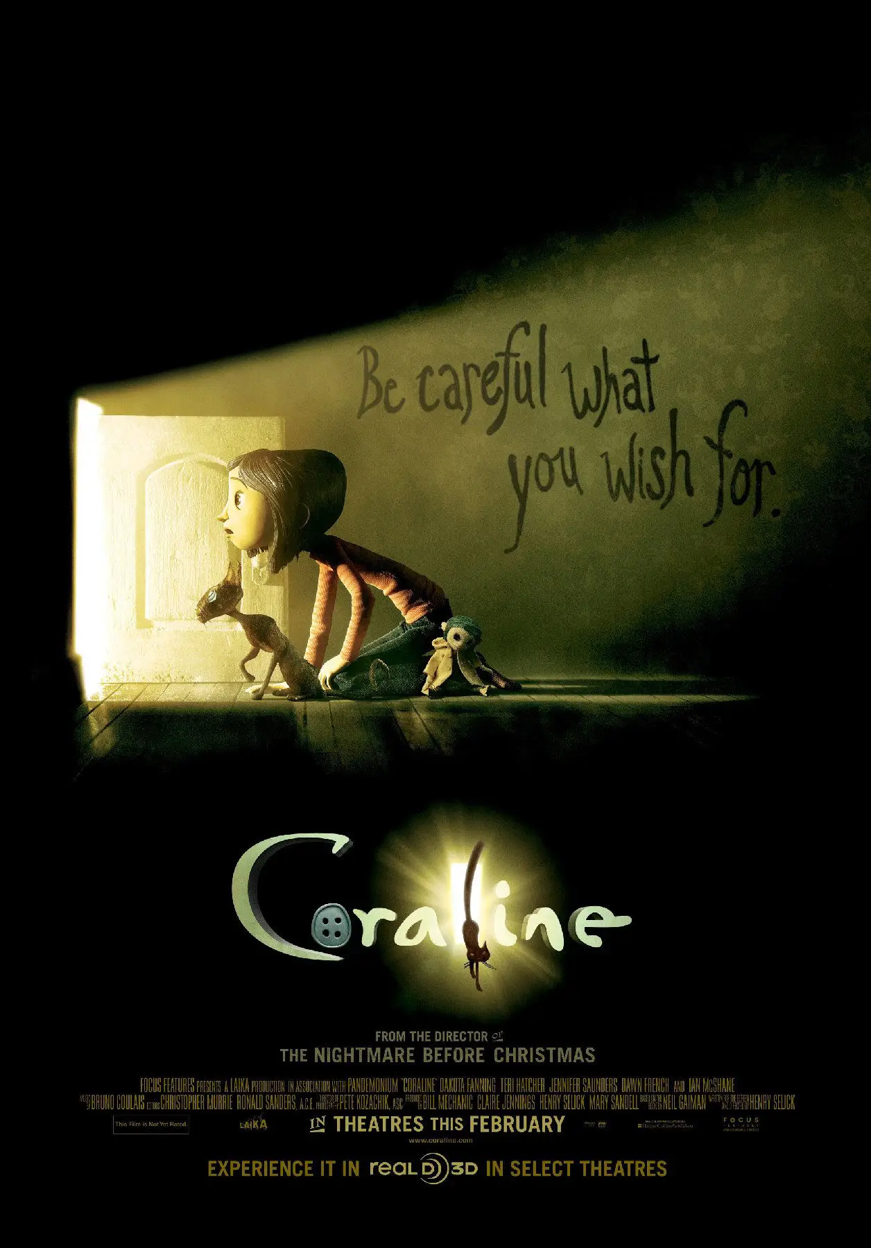 Coraline animasyon filmi afişi 70x100 yüksek çözünürlüklü baskı rulo şeklinde yollanır