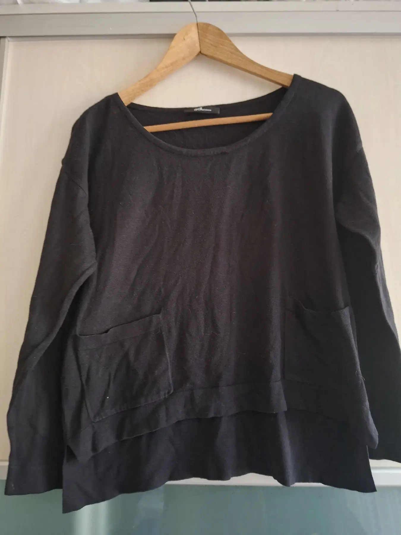 Adl marka siyah kadın sweatshirt