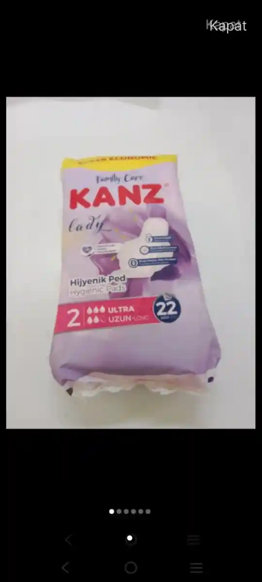 Kanz ultra uzun hijyenik ped 22'li paket