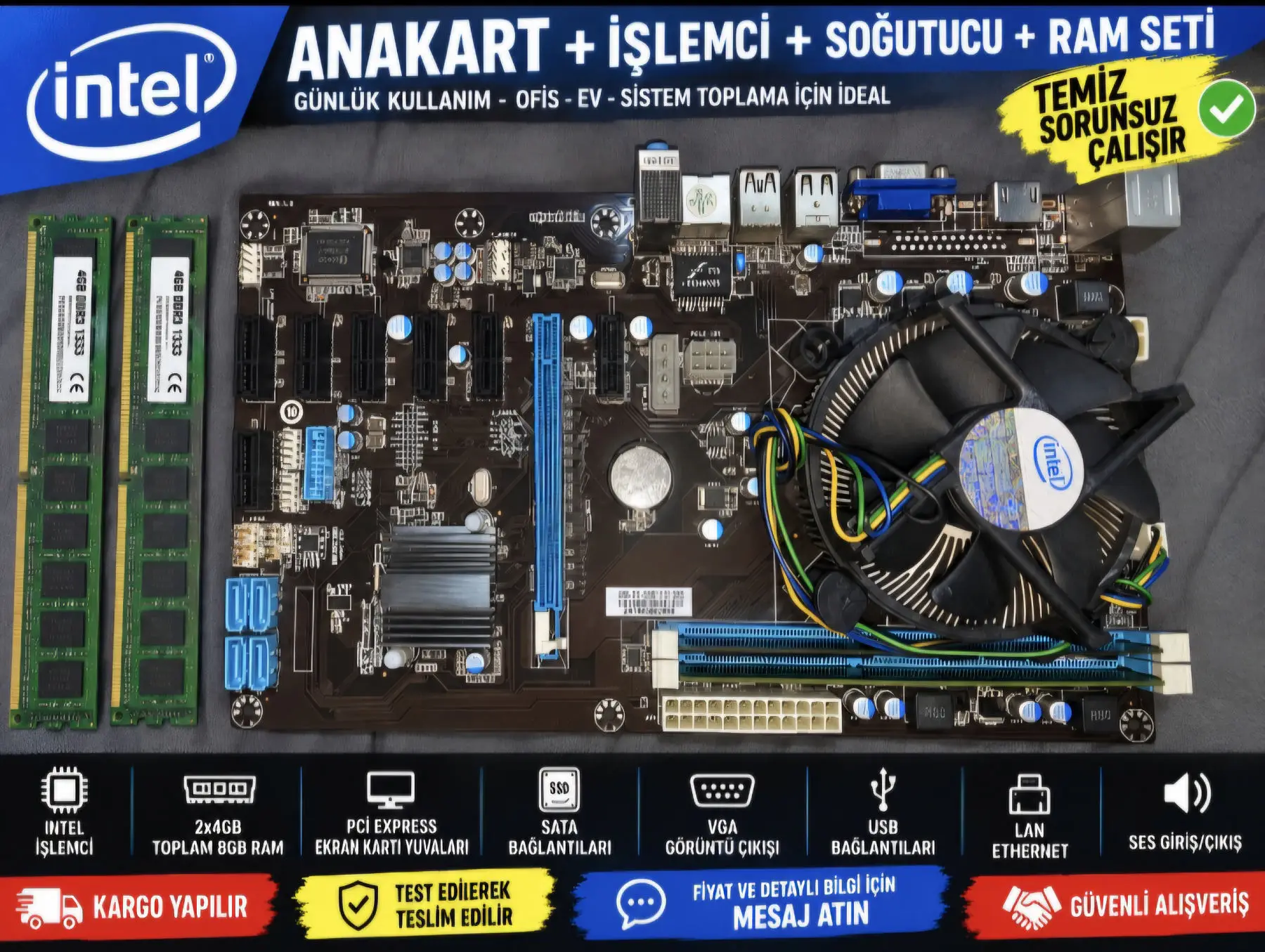 Anakart ve i̇şlemci+ram seti ilan görseli