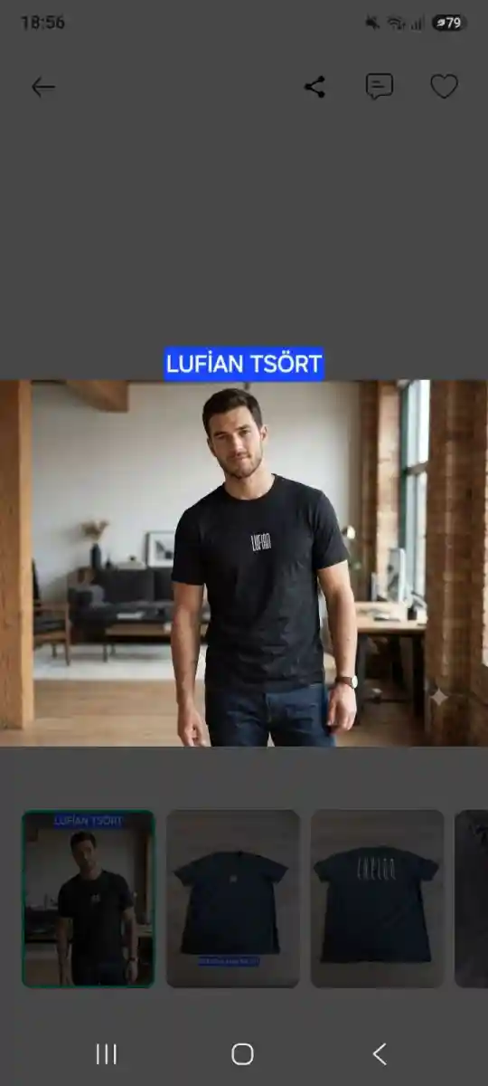 Lufian logo baskılı siyah tişört