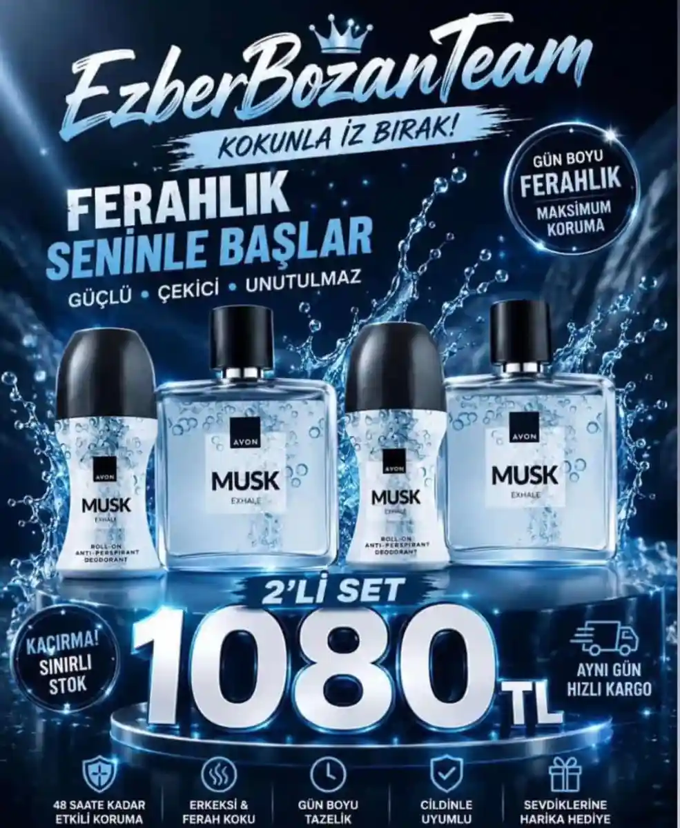 Musk erkek parfüm seti - ferahlatıcı ve çekici