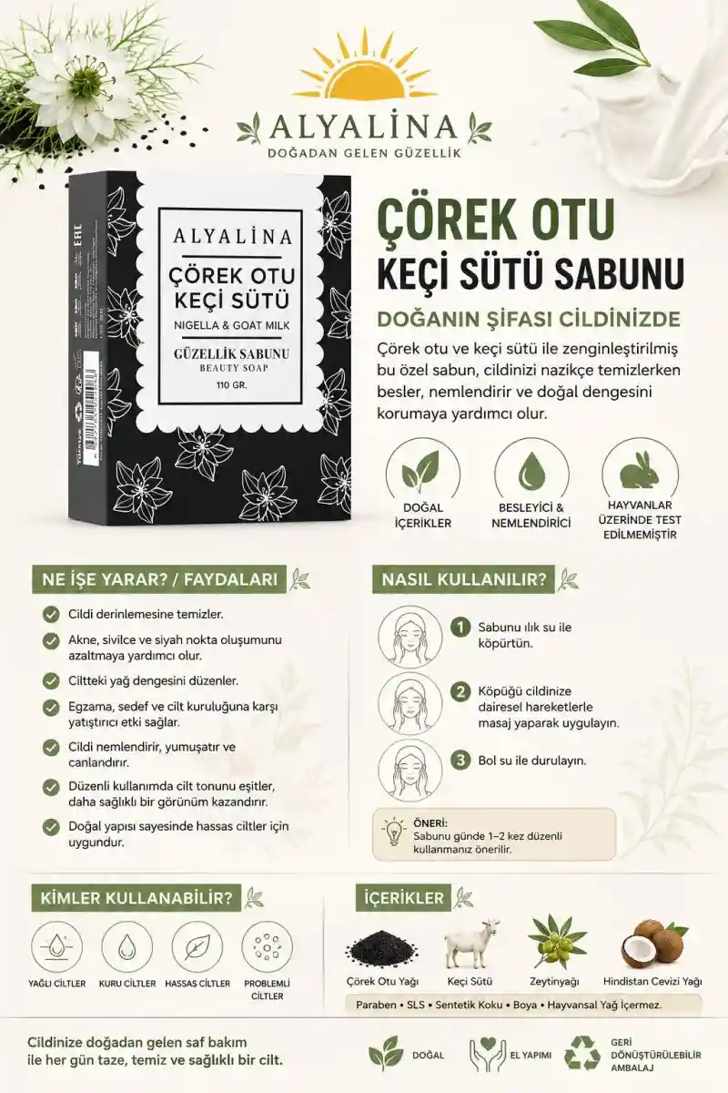 çörek otu ve keçi sütü doğal sabun