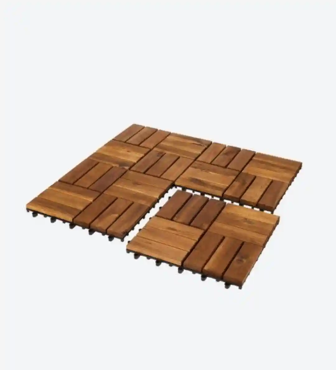 Ahşap görünümlü bahçe zemin kaplaması