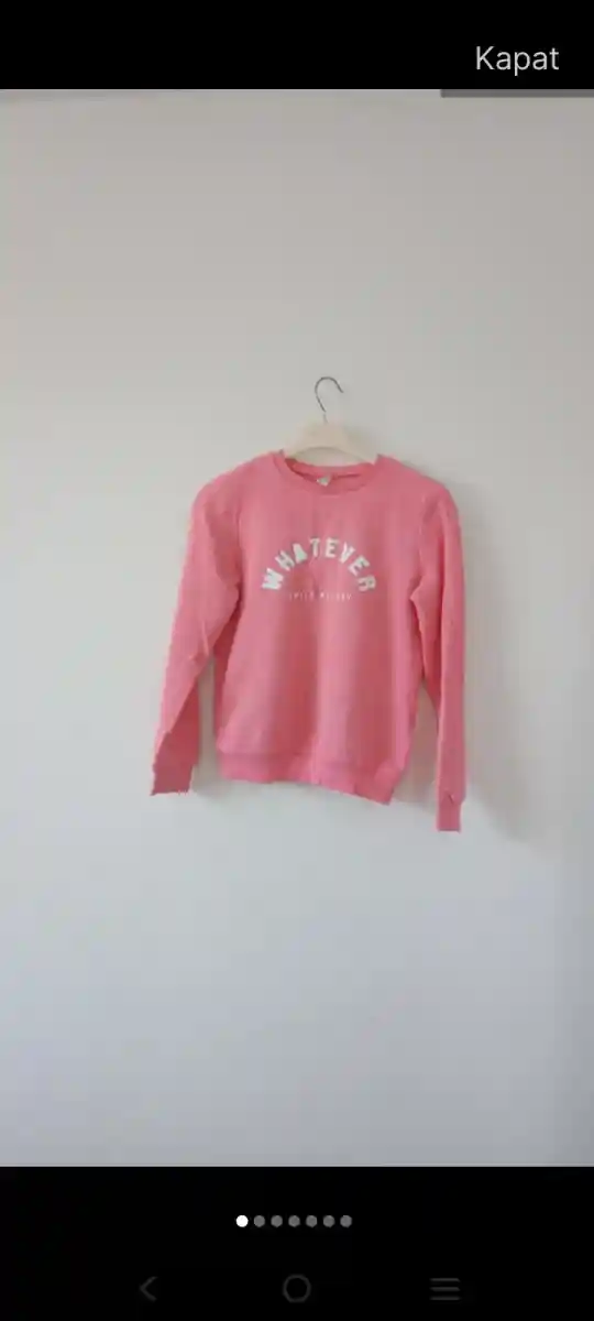 Pembe baskılı sweatshirt