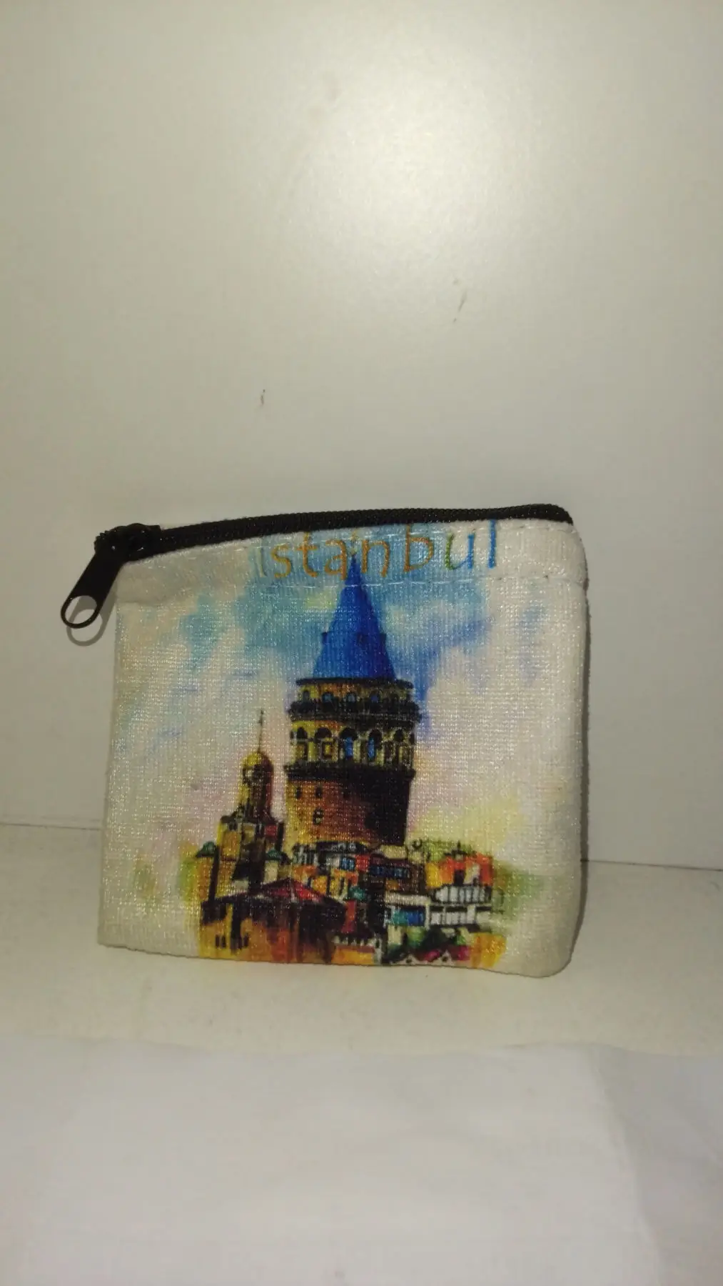 İstanbul galata kulesi desenli mini cüzdan