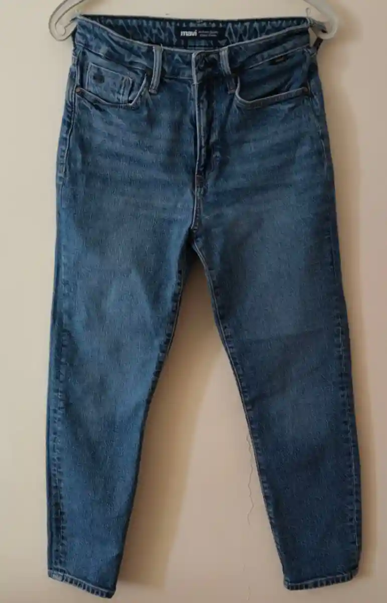 Mavi jeans yüksek bel