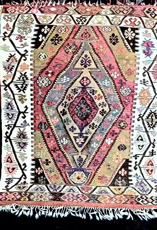Antika el dokuma yün kilim halı