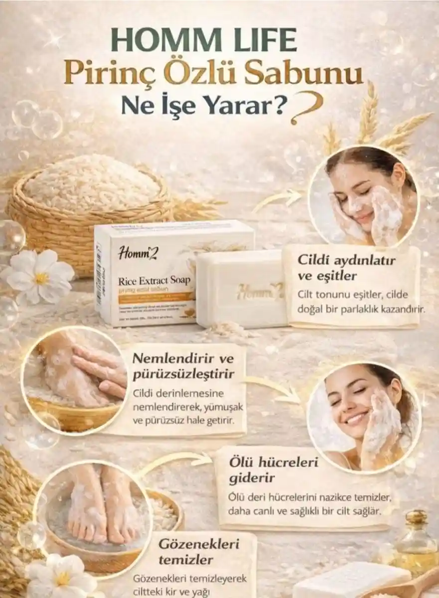 Homm life pirinç özlü sabun ilan görseli