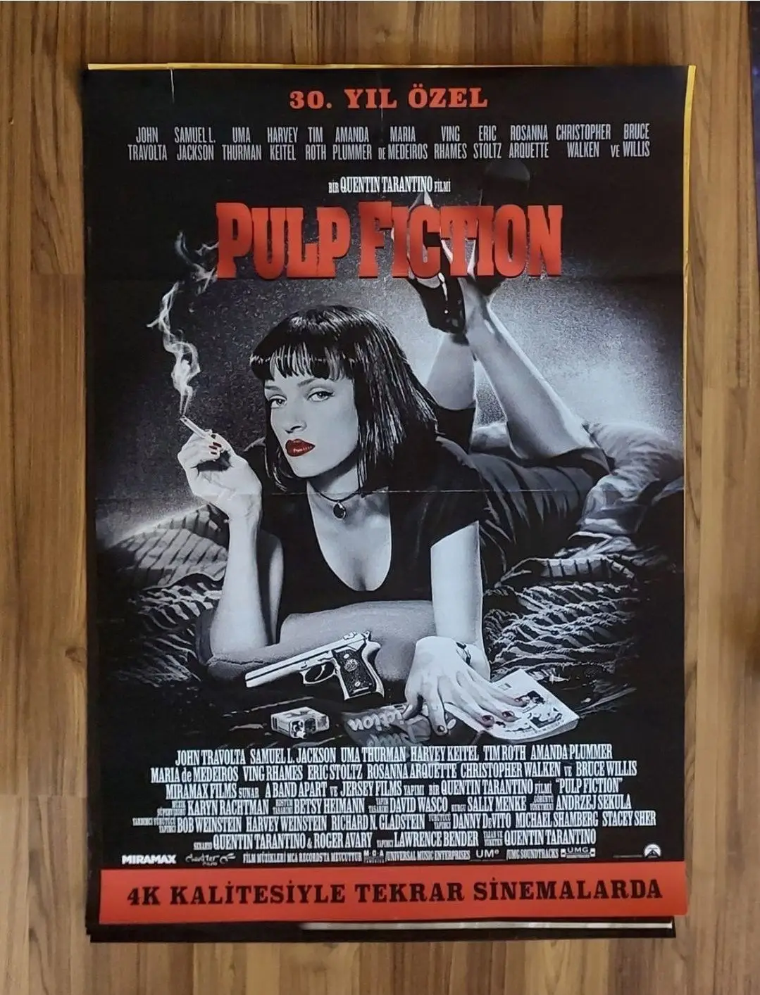 Pulp fiction 30. yıl özel afişi 70x100 orijinal rulo şeklinde yollanır