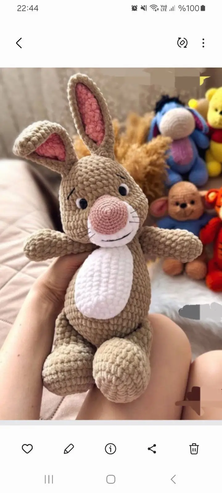 örgü tavşan peluş oyuncak