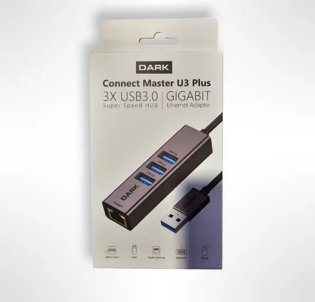 Dark 3.0 portlu usb hub ve ethernet adaptörü