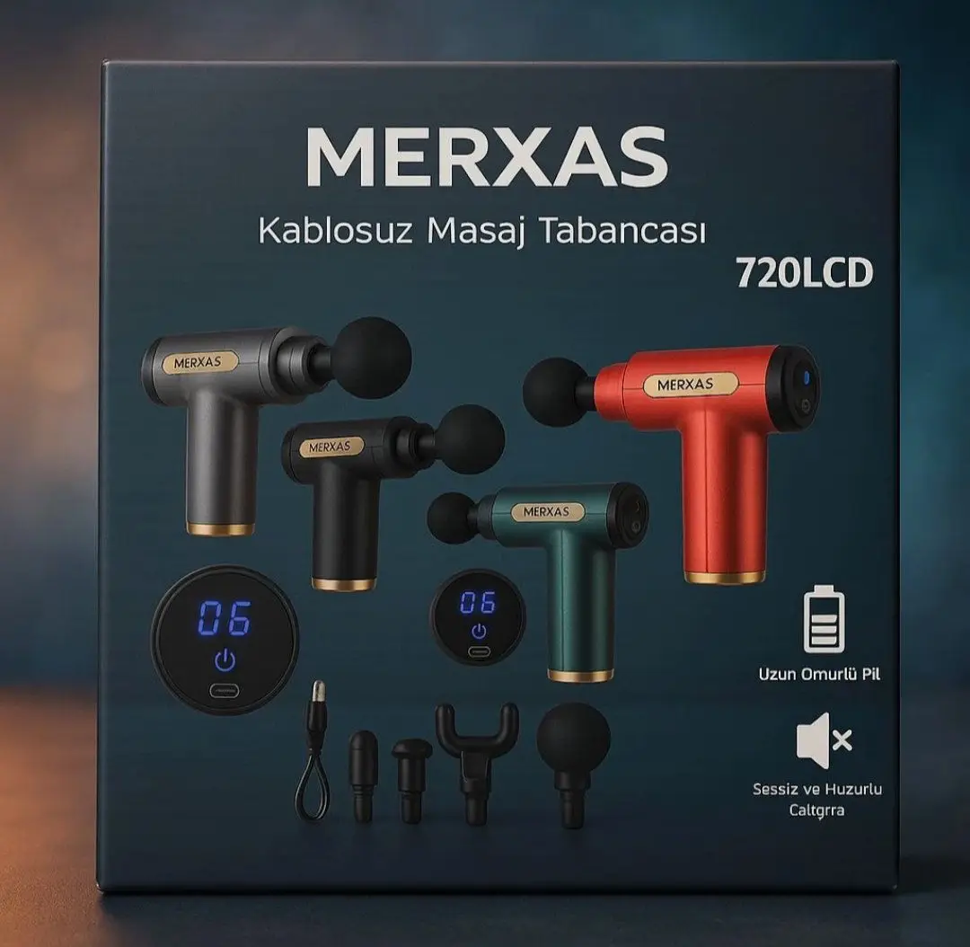 Merxas kablosuz masaj tabancası 720lcd ilan görseli