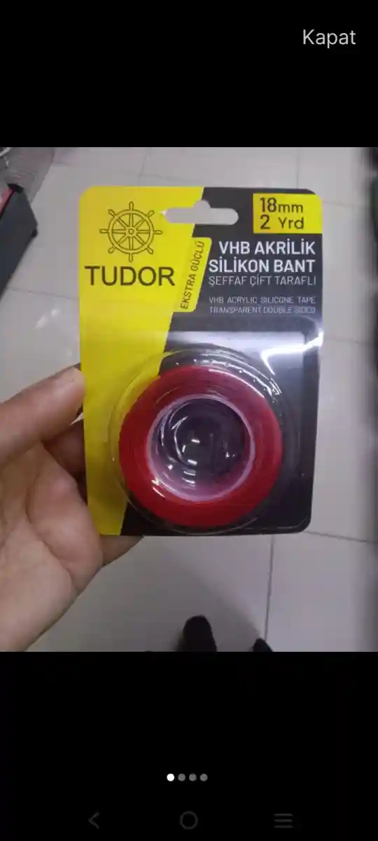Tudor vhb akrilik silikon bant 18mm