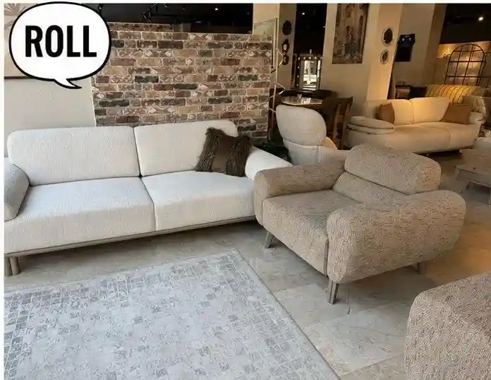 Modern üçlü ve tekli koltuk takımı