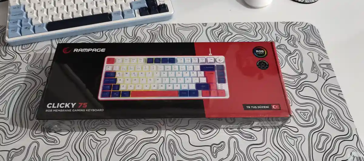 Sıfır açılmamış kutulu rampage clicky75 rgb membran bilgisayar klavye