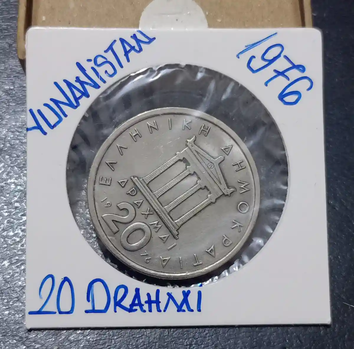 1976 yılı yunanistan 20 drahxi madeni para