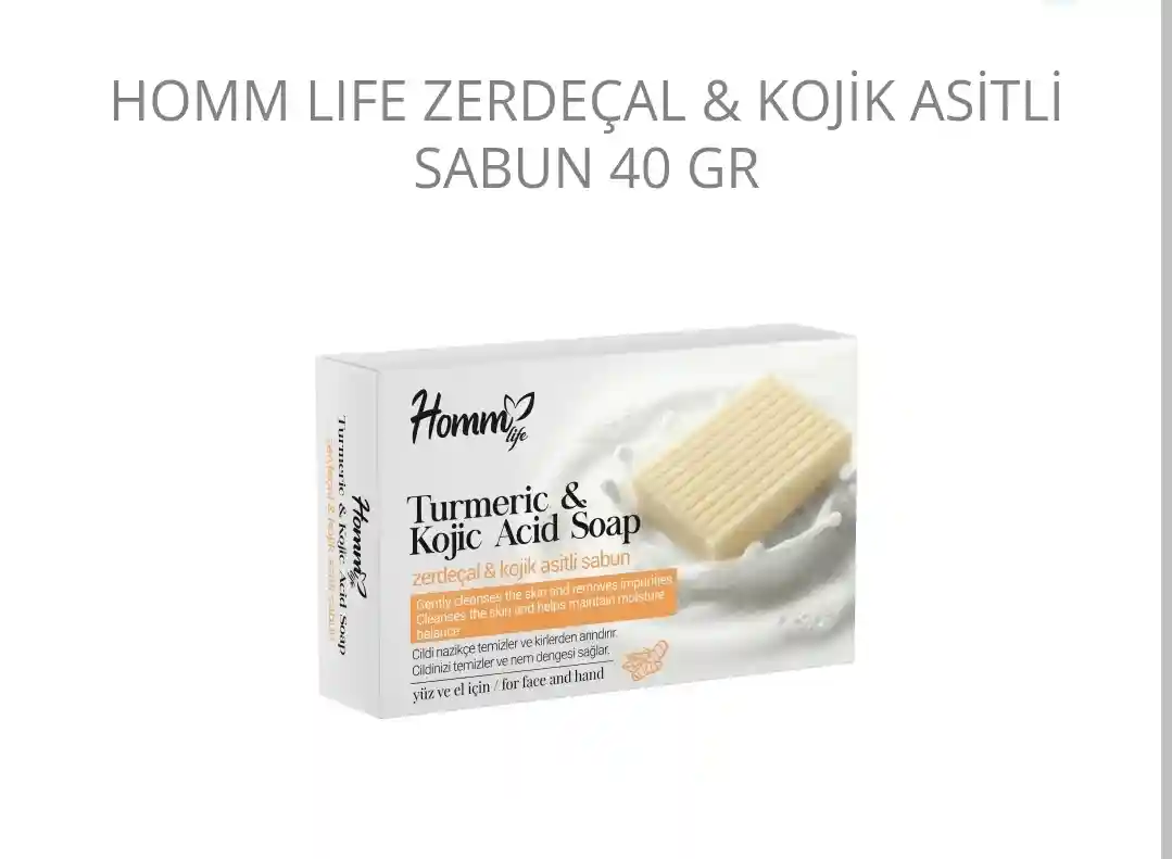 Zerdeçal ve kojik asitli sabun 40 gr