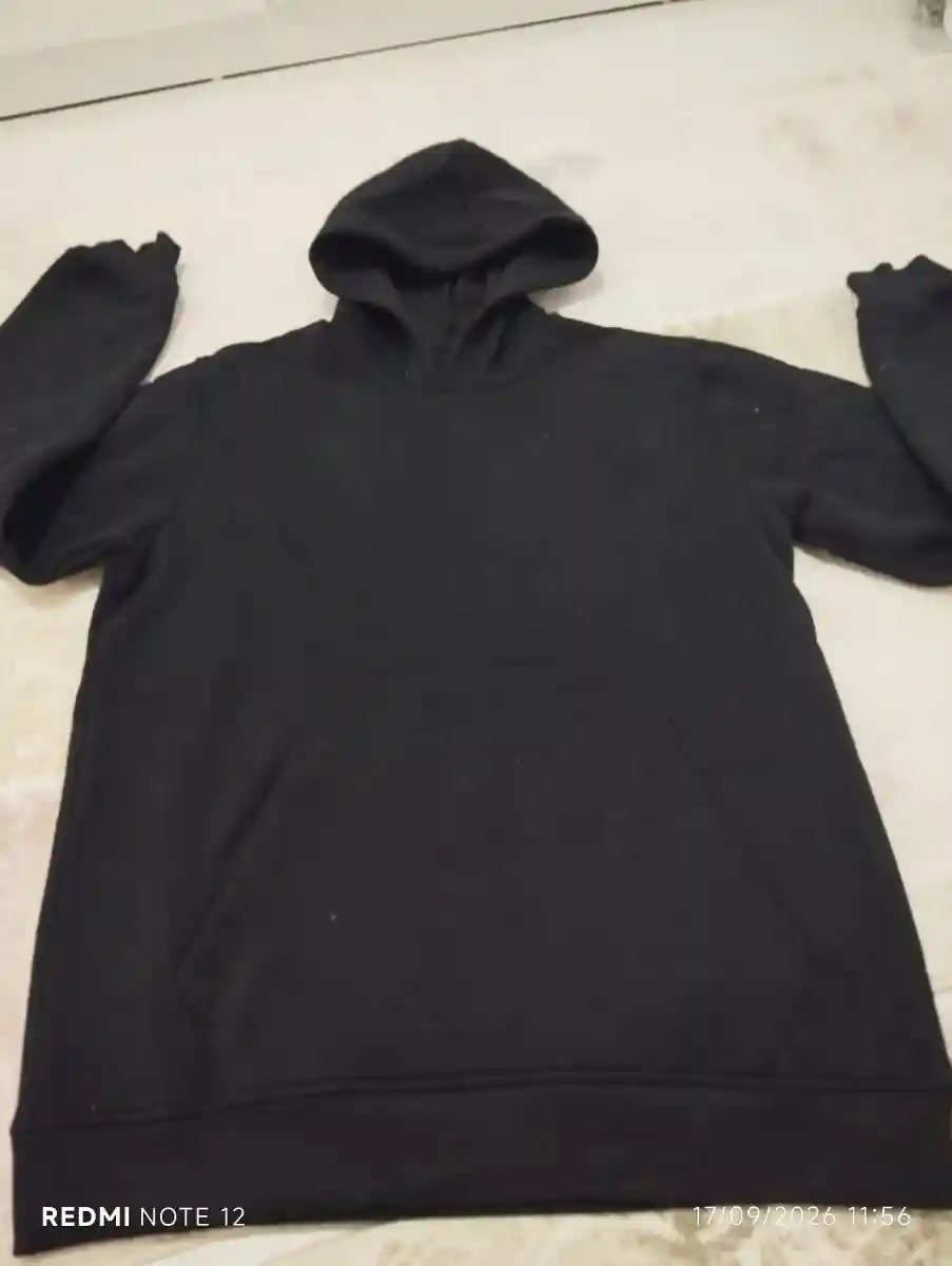 Siyah kapüşonlu sweat xl xxl beden için içi polar kullanılmadı