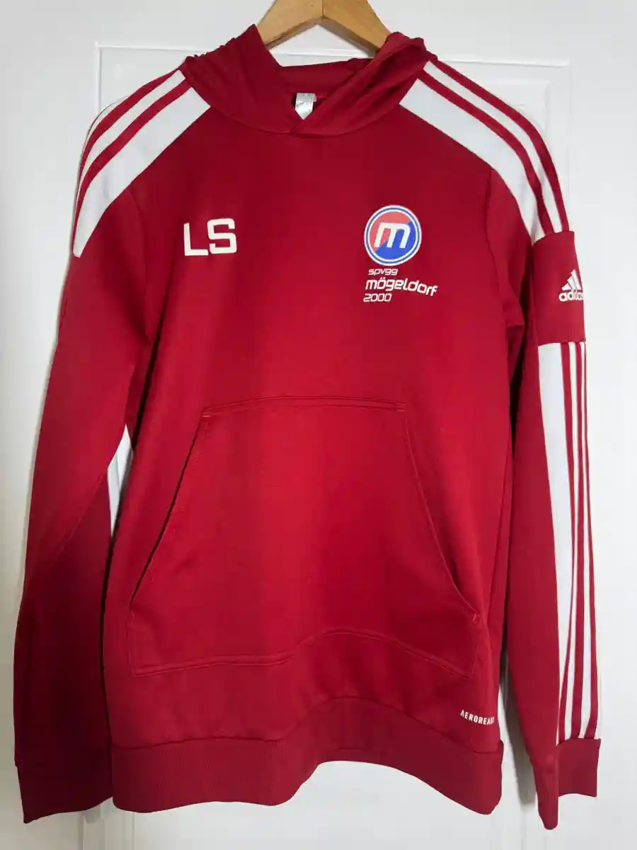 Orijinal adidas kırmızı kapüşonlu sweatshirt