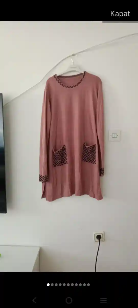 Pembe renkli uzun tunik modelleri