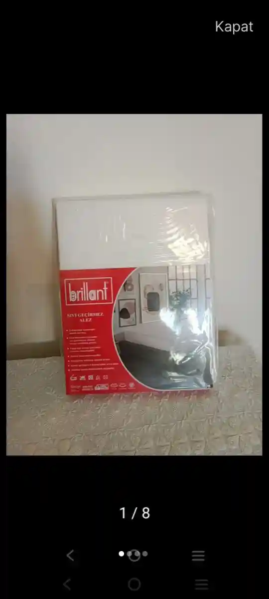 Brillant alez yatak koruyucu sıvı geçirmez lastikli beyaz renk