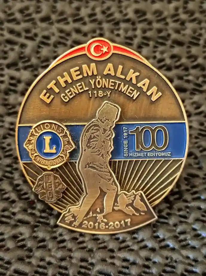 Lions kulübü büyük boy metal rozet - ethem alkan genel yönetmen 118-y.