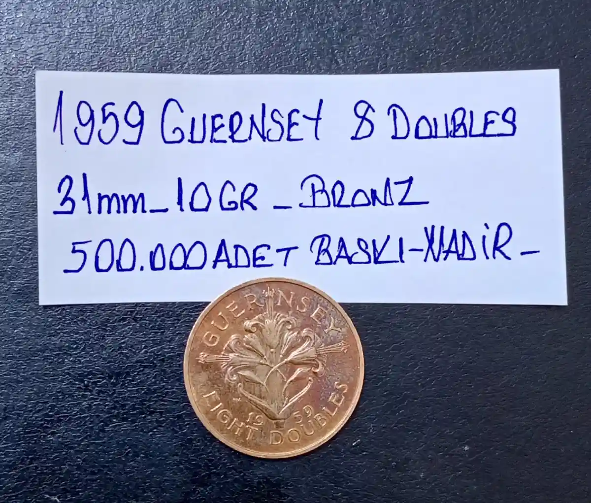 1959 guernsey 8 doubles bronz para
