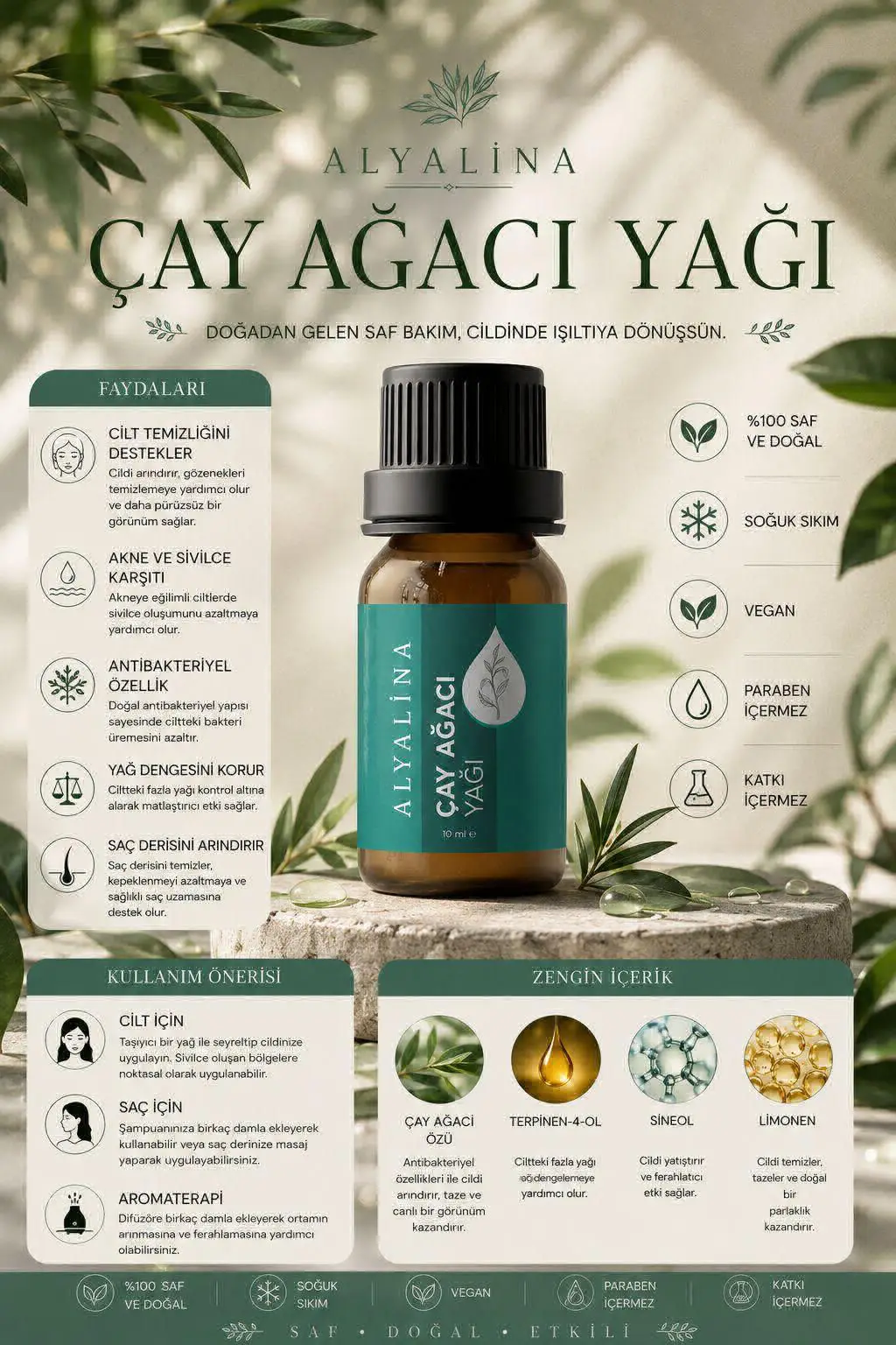 Alyalina çay ağacı yağı 30 ml