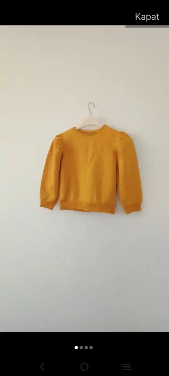 Hardal renkli kadın sweatshirt
