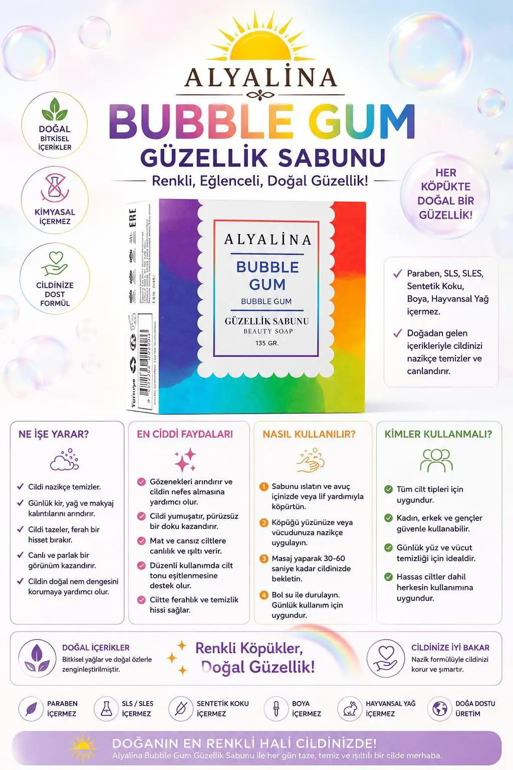Alyalına bubble gum güzellik sabunu