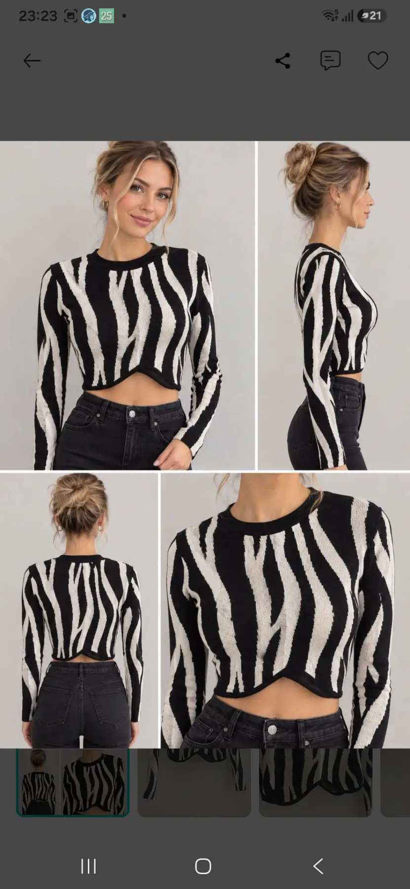 Leopar desenli crop kazak