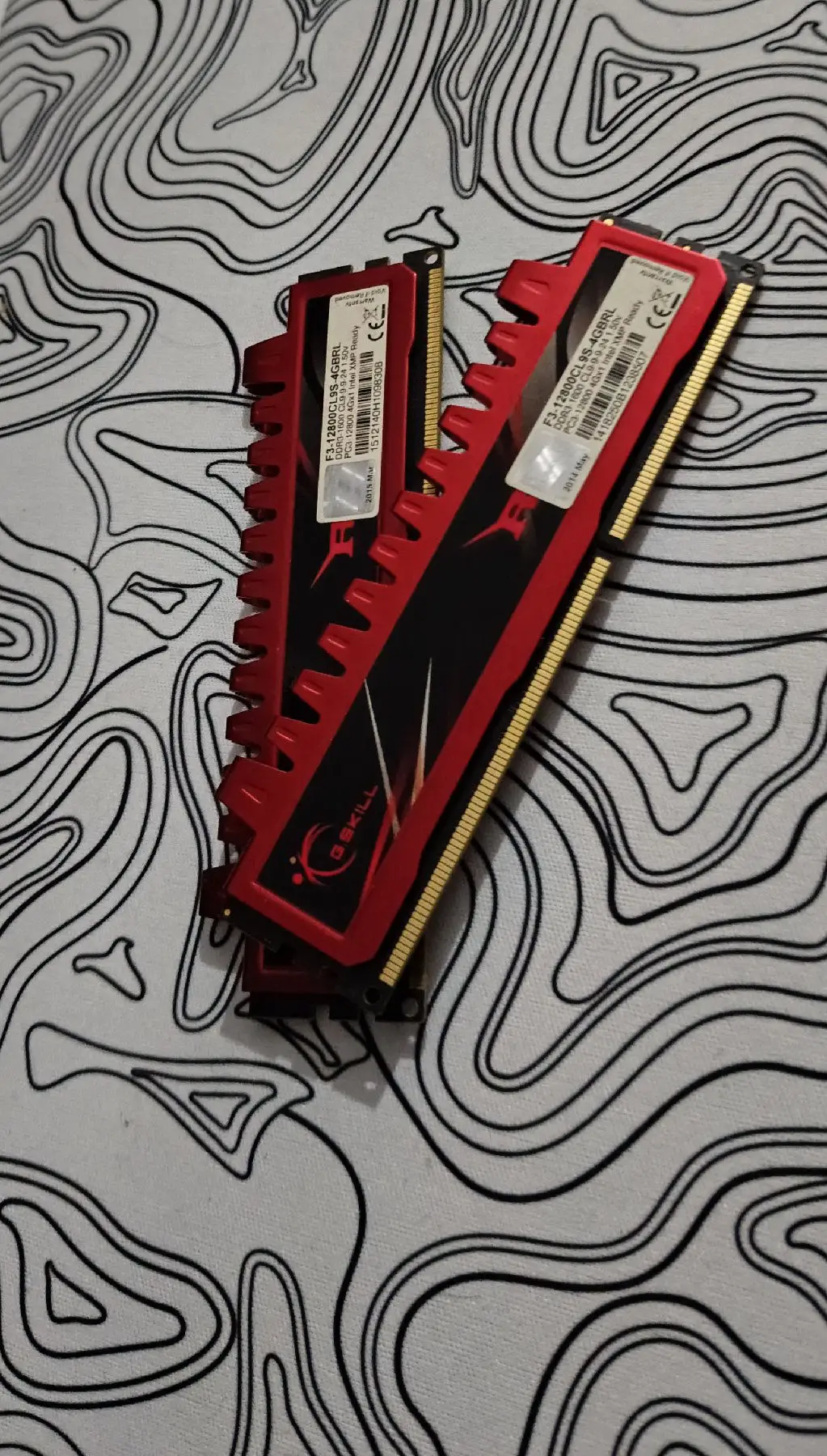 G.skill ripways 4+4=8 gb 1600 mhz ddr3 masaüstü bilgisayar ram set