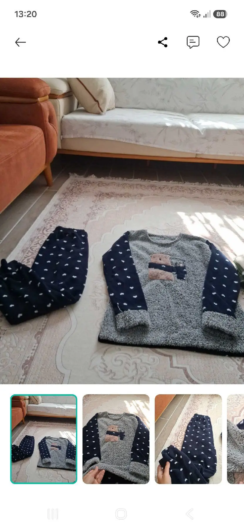 Desenli kadın pijama takımı