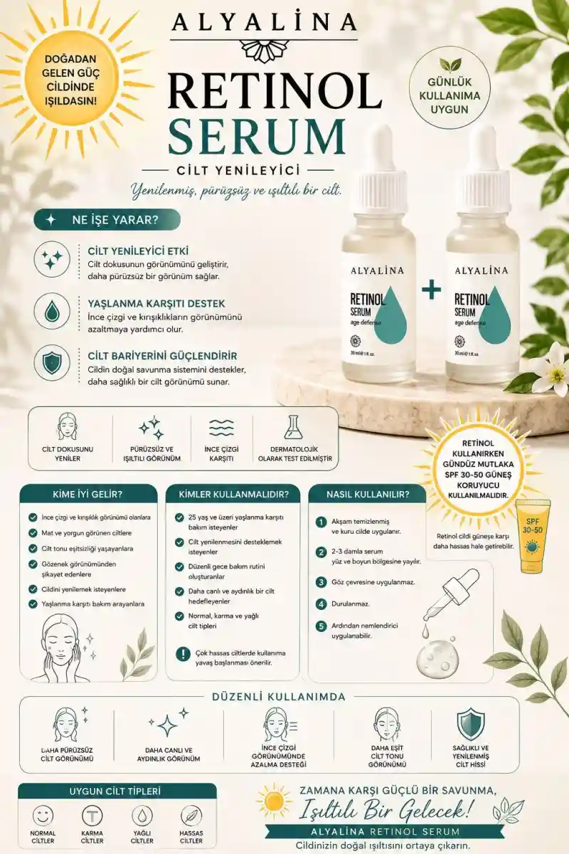 Alyalina retinol serum - cilt yenileyici