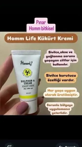 Homm life kükürt kremi - akne ve sivilce i̇çin