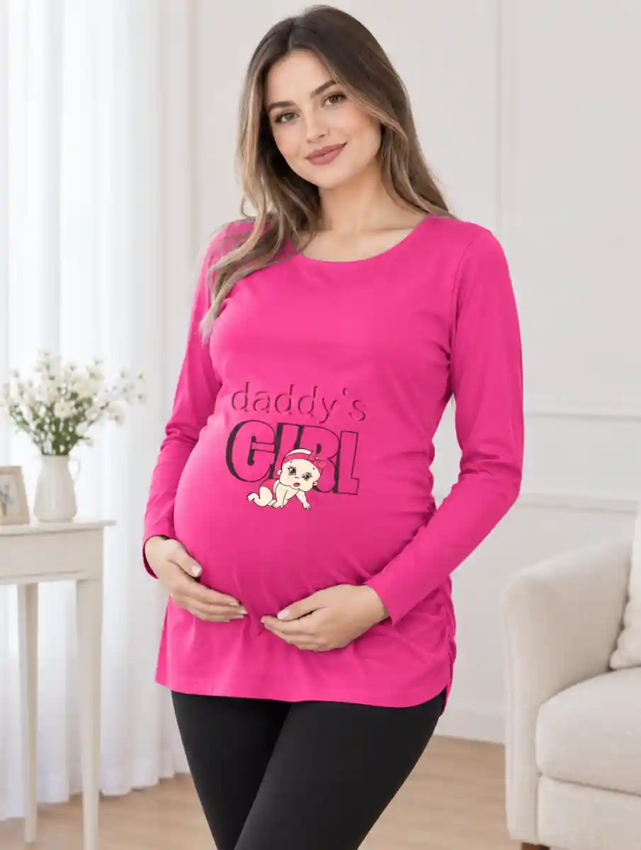 Pembe hamile tişörtü - daddy's girl