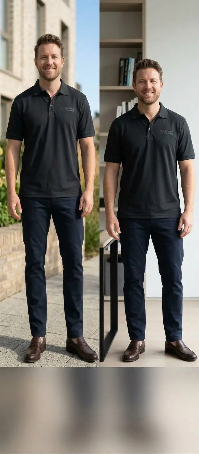 Siyah polo yaka tişört