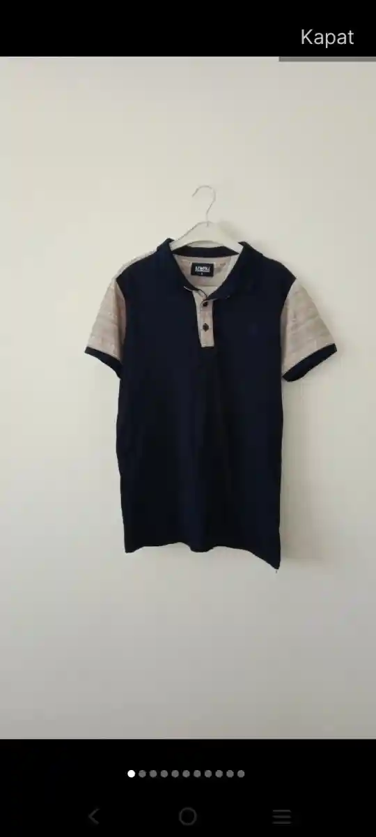 Kısa kollu lacivert polo tişört