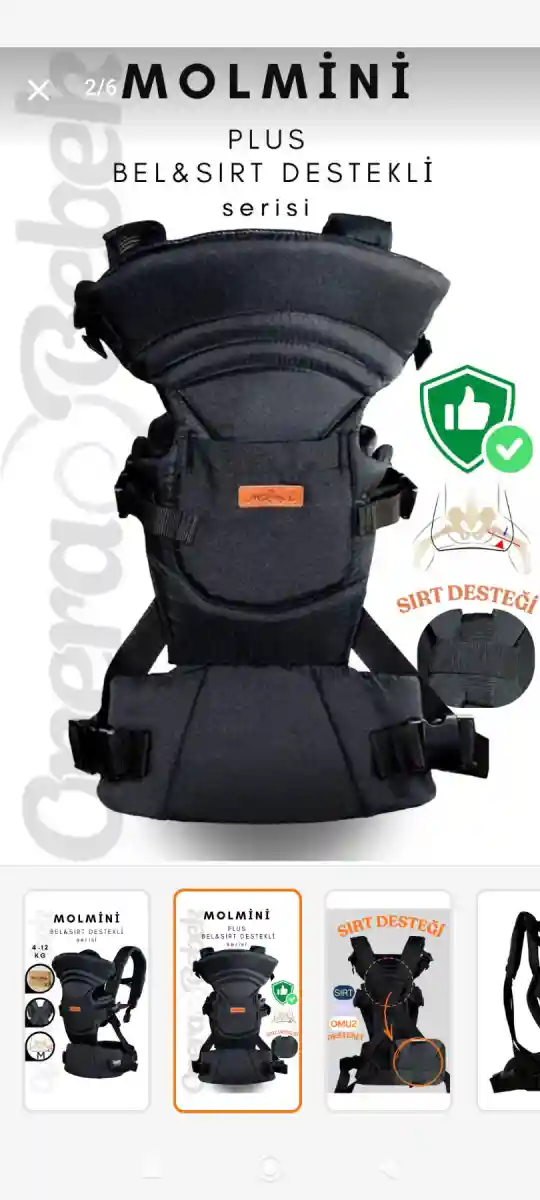 Molmini sırt destekli bebek taşıyıcısı